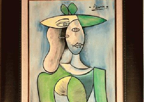 Original pintado a mano Firmado Enmarcado Picasso Pintura Española.