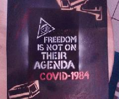 La libertad no está en su agenda, acrílico sobre lienzo, 18 x 24