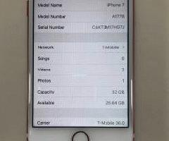 Blanco / Rosa iPhone 7 32GB~ATT T-Mobile GSM DESBLOQUEADO~Buena batería