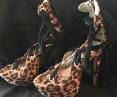 Justfab Zapatos de Tacón Alto con Estampado de Leopardo Tamaño 7.5