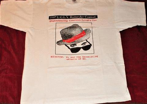 ORIGINAL Vintage 1997 U. G. L. Y. Bartender Concurso camisa de colección
