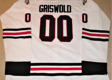  Vacaciones de Navidad Clark Griswold # 00 Chicago Blackhawks Jersey de Hockey