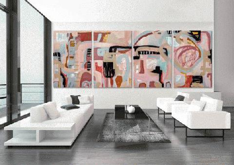 Hermosas Pinturas Abstractas Modernas para su Sala de Estar!