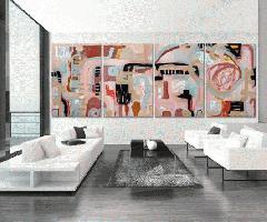 Hermosas Pinturas Abstractas Modernas para su Sala de Estar!