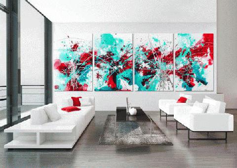 Impresionante Paining Abstracto Titulado: Chapoteo Moderno