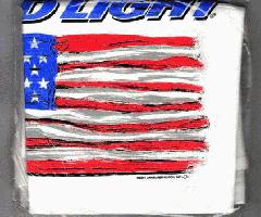 RARE Bud Light USA FLAG Shirt Nuevo / Sellado XL Anheuser Busch Budweiser