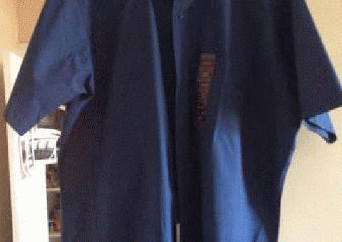 Camisa de Vestir de Manga Corta para Hombre Talla XL Navy
