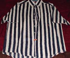 Vintage Tommy Hilfiger Hombres botón abajo camisa Blanco / Azul Calidad / Limpio