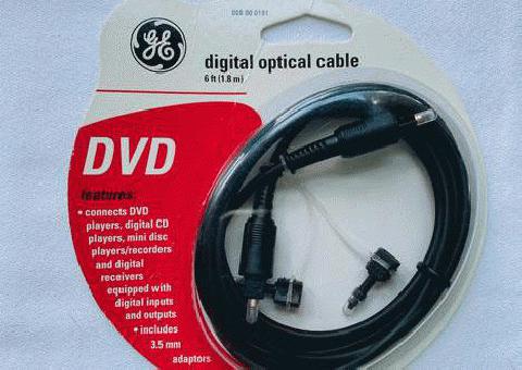 Cable de audio óptico Digital GE Plumín de 6 pies