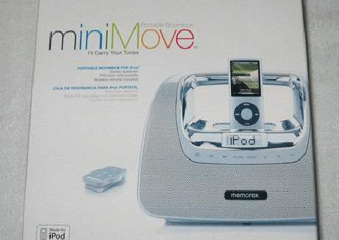 Memorex miniMove Boombox portátil para iPod Mi3xSIL * Nuevo*