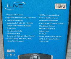 iLive iHS1 Sistema de música para el hogar con Base de Subwoofer incorporada para iPod
