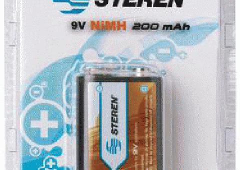 Nuevo Steren 9V / 200mAh / Ni-MH Batería Recargable-Paquete de 2