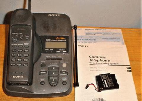 Teléfono inalámbrico Sony con Sistema de Respuesta modelo-SPP-A957 Funciona!