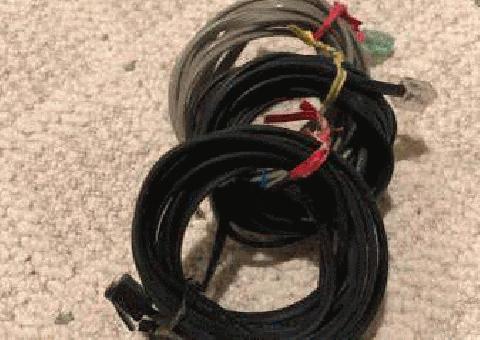3 cables de línea telefónica, 6 pies de largo, cable, conector