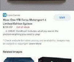 edición limitada 1TB Forza Motorsport 6 Xbox One azul, tiene rayas de carreras hace c