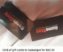 Gam 100 valor Gamestop giftcards para $80