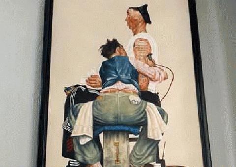 Norman Rockwell Enmarcado Tatoo Artista Pintura al óleo