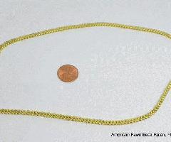 Collar de Cadena de cuerda de 3,8 MM de oro amarillo de 14 K 30 pulgadas