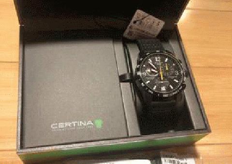 CERTINA DS Podium GMT Black Chronograph Racing Watch Swiss Made NEW