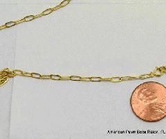 Cadena Ovalada del Collar del Acoplamiento del Oro Amarillo 14k 26