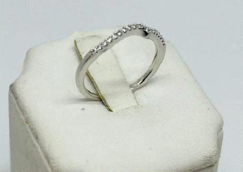 Tamaño 6 3/4 de la venda de boda de la chaqueta del anillo del diamante de la piedra del oro blanco 