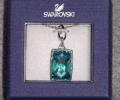 SWAROVSKI COLLAR de Cristal AZUL Facetado en Caja