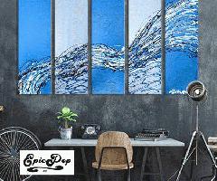 Panel de pared original colorido playa azul océano azul