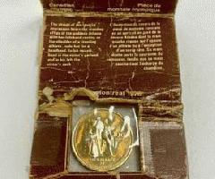 1976 Canadiense Coin 100 14K Oro Olímpico Moneda Conmemorativa 1 / 4ozt