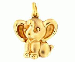 Elefante Unisex Charm Oro Amarillo de 18 quilates