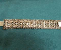 Pulsera tejida Corazón de Cuerda trenzada de Oro de 14 Quilates 50.8 g, Vintage