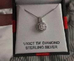 nuevo collar de plata de ley de diamantes