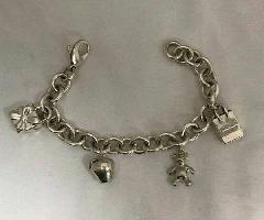  Tiffany Co Sterling Silver Charm Bracelet NYC Apple Teddy Bear Regalo