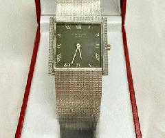 Patek Philippe Mens 18KT Reloj Vintage Cuadrado de Oro Blanco 3570