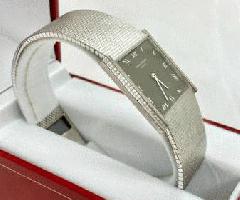 Patek Philippe Mens 18KT Reloj Vintage Cuadrado de Oro Blanco 3570