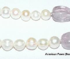 Collar de Perlas Cultivadas de Agua Dulce Blanco 19 pulgadas de largo . Plata 925