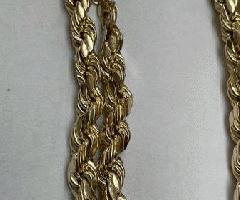 cadena de cuerda de oro amarillo 14k 26a