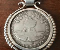 (VENTA) Moneda Boliviana de Plata (1839) Colgante Collar