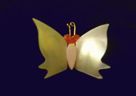 Pin de Mariposa de Concha Blanca 