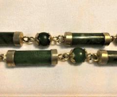 Vintage Capped Tubo Vinculado Jade Verde Collar