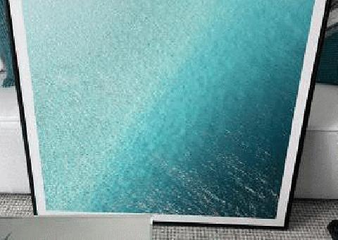 NUEVO Océano Azul Enmarcado Impresión fotográfica sobre Lienzo