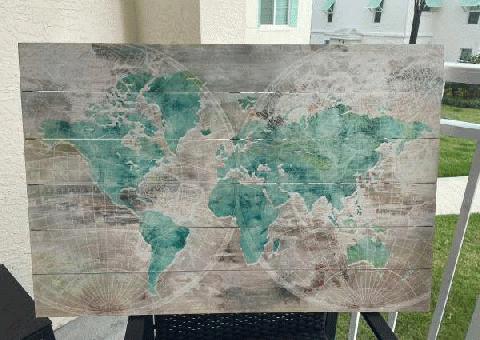 Pintura de madera del Mapa
