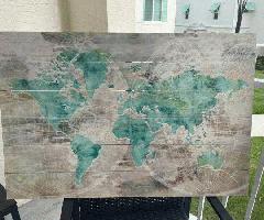 Pintura de madera del Mapa