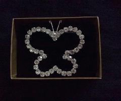 Pin de mariposa de diamantes de imitación vintage - - - nunca se ha utilizado