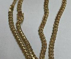 cadena de eslabones cubanos de Oro sólido 14k 100 gramos 26a