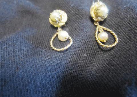 Pendientes de Oro Vintage y Perla
