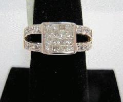  40ct anillo de diamantes de oro blanco de 14k