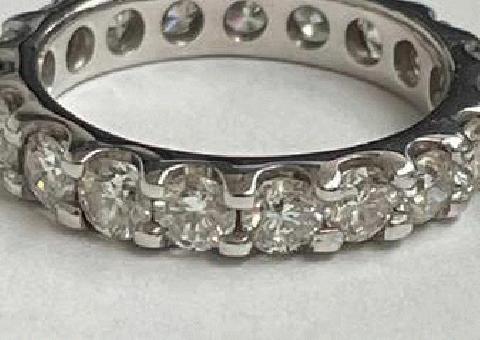 3.anillo de boda de diamantes ct 14k oro blanco