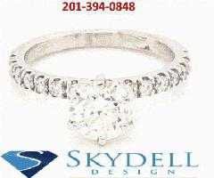 Anillo de Compromiso de Diamantes Brillantes Redondos de 1.06 CT - Color Alto Precio Bajo