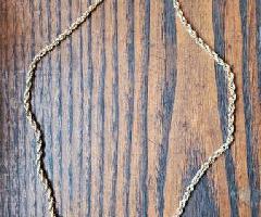 14K oro amarillo 26 12.2 gram 5MM cadena de cuerda hueca collar