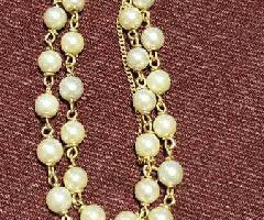Vintage Estate Jewelry 14K Oro Amarillo Doble Strand Pulsera de perlas